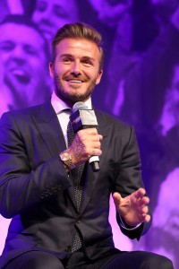 David Beckham OBE, Receives Legend of Football Award at Nordoff Robbins HMV Football Extravaganza. Tuesday 1st September 2015. Grosvenor House, Park Lane.