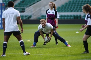 Prince Harry rugby coaching session