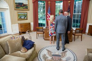 June 23, 2014 "This was a photograph that went viral when we posted in on Flickr. Lawrence Jackson captured a young boy face-planting himself onto the sofa in the Oval Office as the President greeting his parentsÐa departing United States Secret Service agent and his wife." (Official White House Photo by Lawrence Jackson) This official White House photograph is being made available only for publication by news organizations and/or for personal use printing by the subject(s) of the photograph. The photograph may not be manipulated in any way and may not be used in commercial or political materials, advertisements, emails, products, promotions that in any way suggests approval or endorsement of the President, the First Family, or the White House.